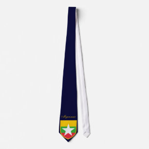 Beautiful Myanmar Flag Tie