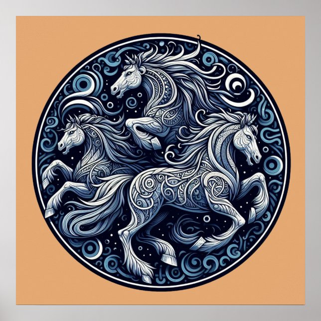 "Beautiful Mystical Horses" 12  Poster (Front)