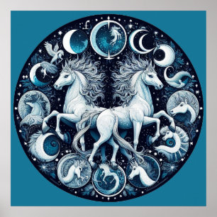 "Beautiful Mystical Horses" 15 Poster