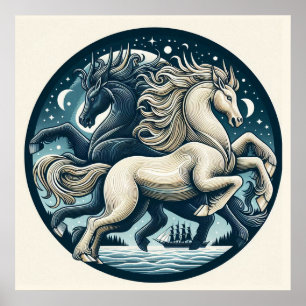 "Beautiful Mystical Horses" 16 Poster