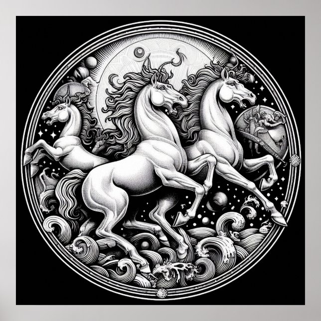 "Beautiful Mystical Horses" 18 Poster (Front)