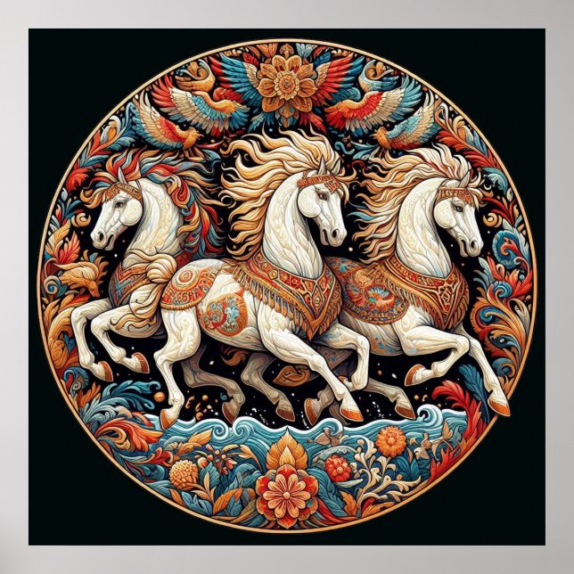 "Beautiful Mystical Horses" 21 Poster (Front)