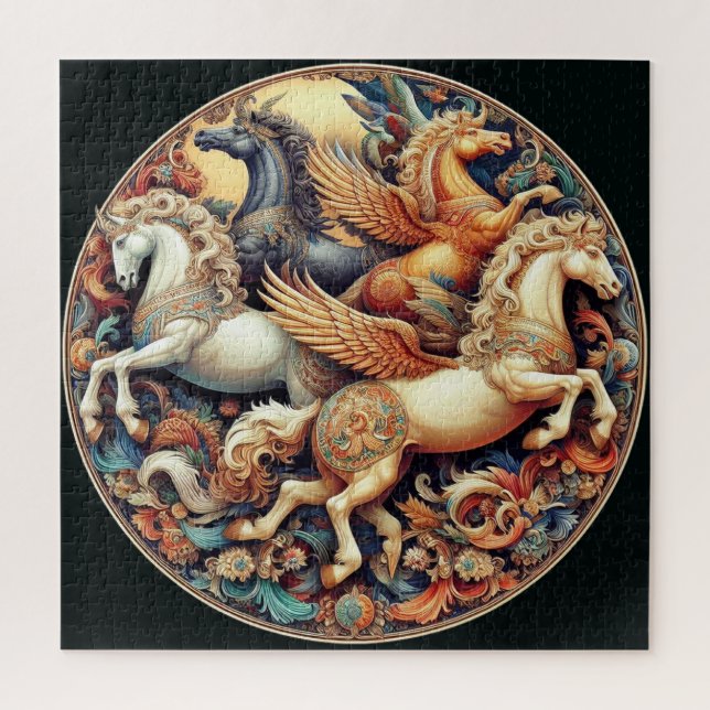 "Beautiful Mystical Horses" 22 Jigsaw Puzzle (Vertical)