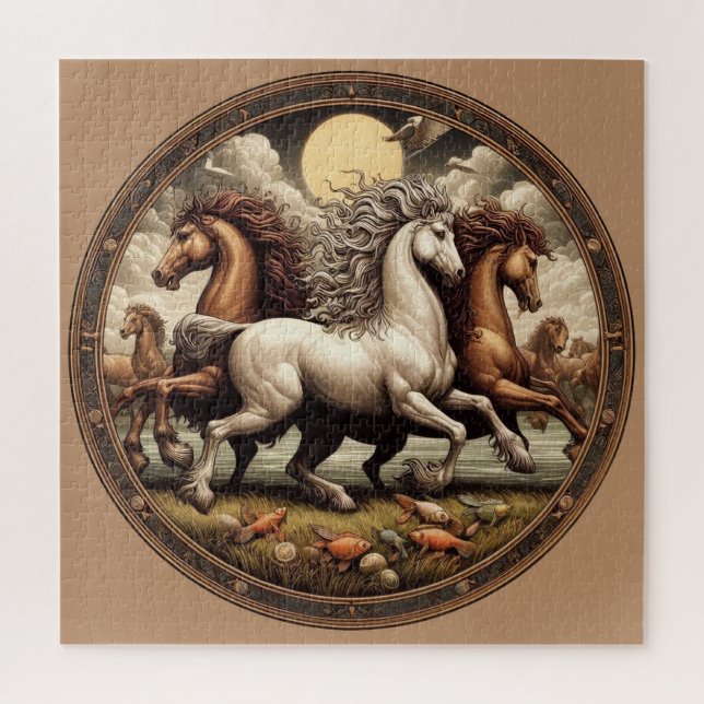 "Beautiful Mystical Horses" 37 Jigsaw Puzzle (Vertical)