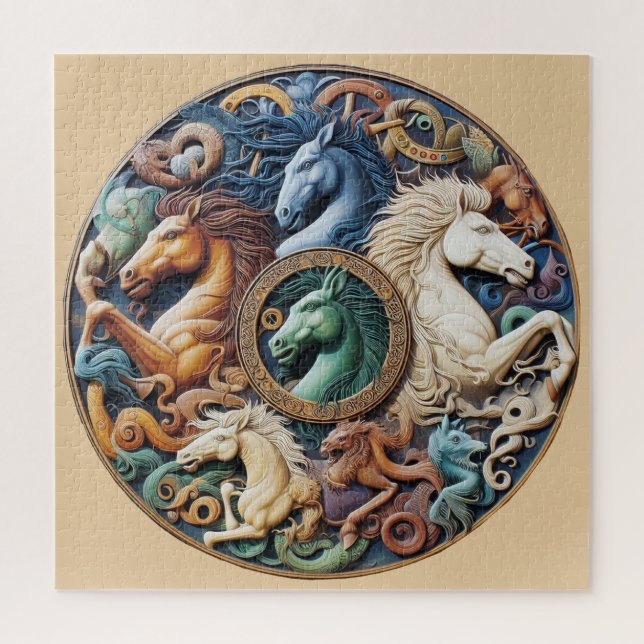 "Beautiful Mystical Horses" 39 Jigsaw Puzzle (Vertical)