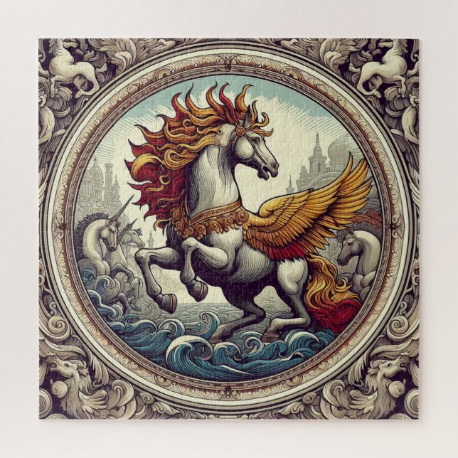 "Beautiful Mystical Horses" 46  Jigsaw Puzzle (Vertical)