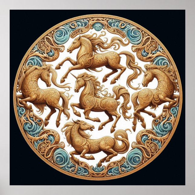 "Beautiful Mystical Horses" 8  Poster (Front)
