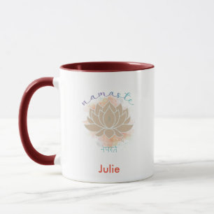 Beautiful namaste word  and Lotus Design       Mug