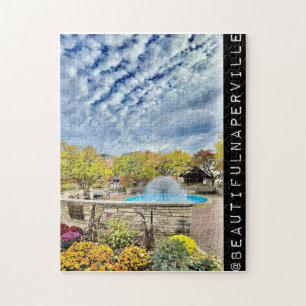 Beautiful Naperville - Cloudy Dandelion Fountain Jigsaw Puzzle