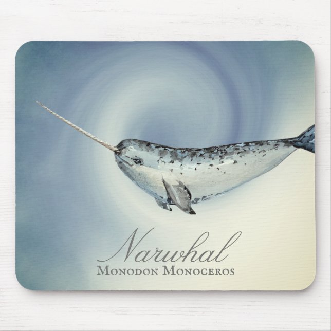 Beautiful Narwhal Whale, Monodon Monoceros Mouse Pad (Front)