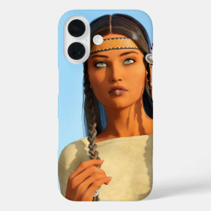 Beautiful Native American Woman Indigenous Outfit iPhone 16 Case
