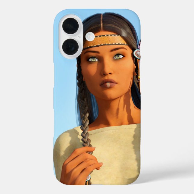 Beautiful Native American Woman Indigenous Outfit Case-Mate iPhone Case (Back)