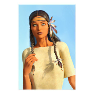 Beautiful Native American Woman Indigenous Outfit Photo Print