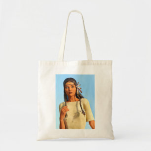 Beautiful Native American Woman Indigenous Outfit Tote Bag