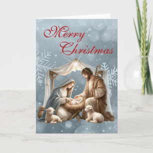 Beautiful Nativity Scene Christmas Holiday Card