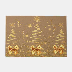 Beautiful natural brown luxury glitter trees brown doormat
