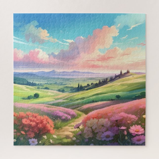 Beautiful natural landscape illustration jigsaw puzzle (Vertical)