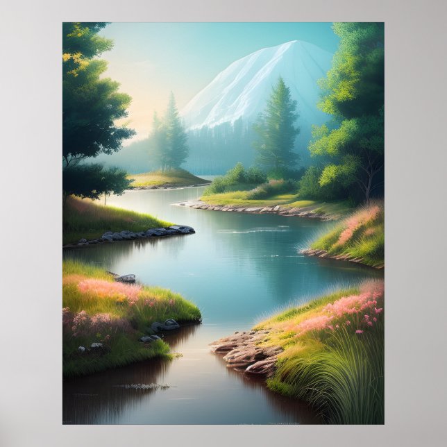  Beautiful Natural Realistic Landscape Poster (Front)