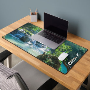 Beautiful Natural Small Forest Waterfall (front) Desk Mat