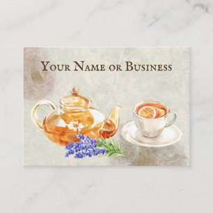 Beautiful Natural Style Herbal Tea Shop Business Card