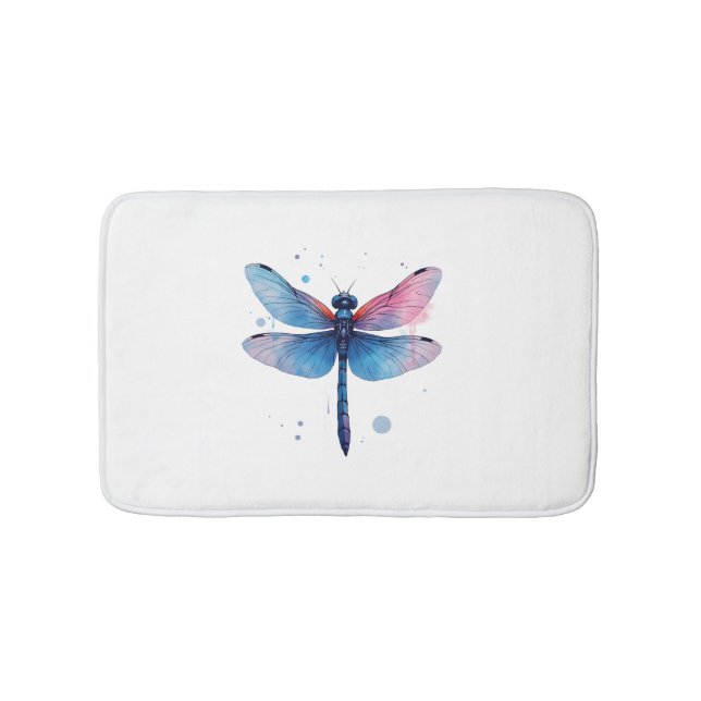 Beautiful Nature Colourful Graphic Pattern Dragonf Bath Mat (Front)