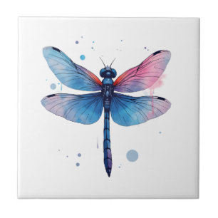Beautiful Nature Colourful Graphic Pattern Dragonf Ceramic Tile