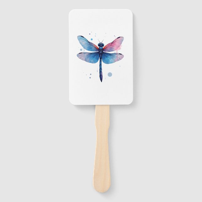 Beautiful Nature Colourful Graphic Pattern Dragonf Hand Fan (Front)