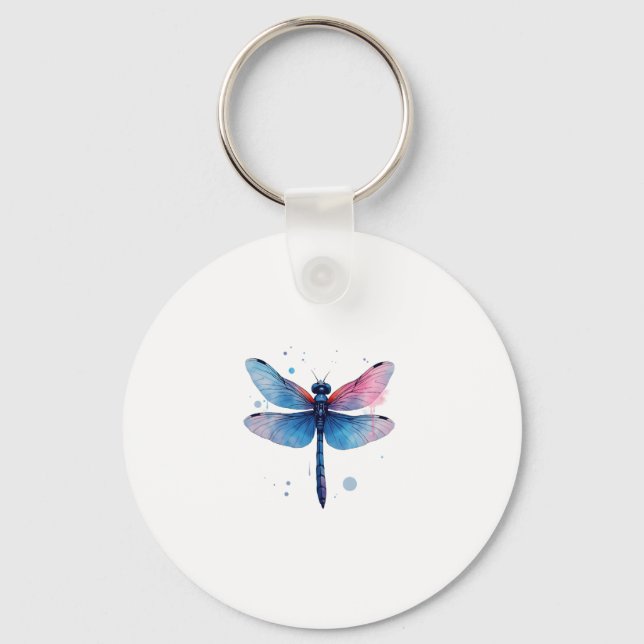 Beautiful Nature Colourful Graphic Pattern Dragonf Key Ring (Front)