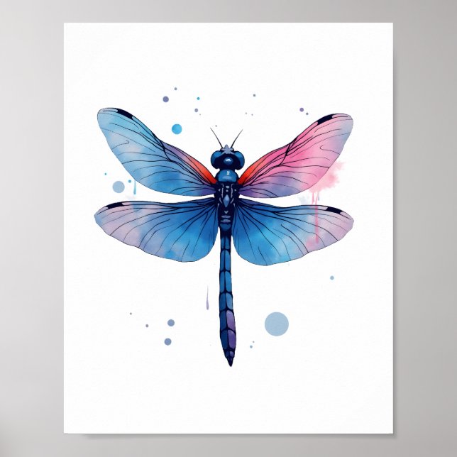 Beautiful Nature Colourful Graphic Pattern Dragonf Poster (Front)