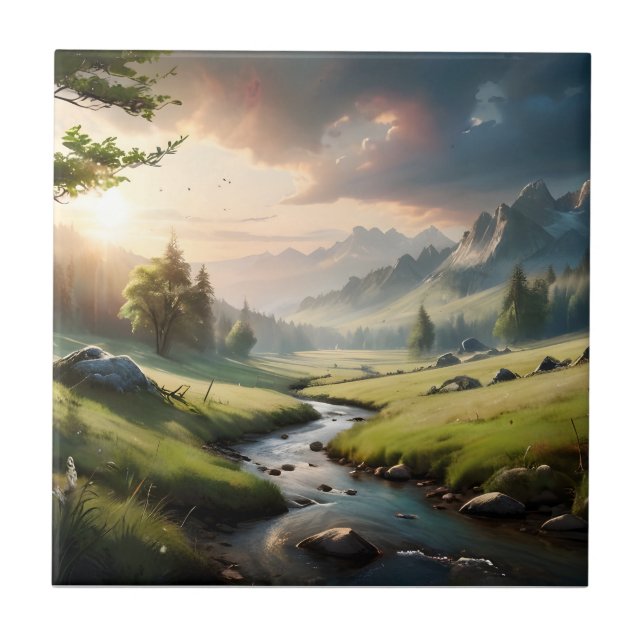 Beautiful nature landscape ceramic tile (Front)