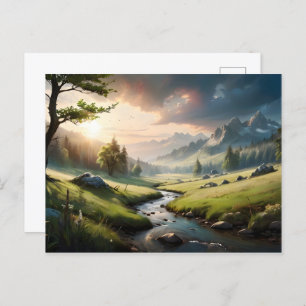Beautiful nature landscape postcard