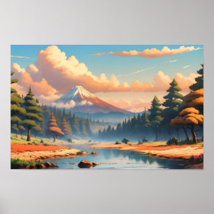 Beautiful nature landscape poster