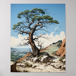 Beautiful Nature Landscape Single Tree Poster