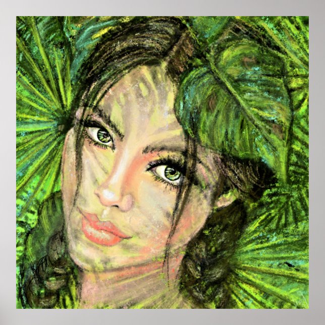 Beautiful Nature Woman Art - Original Painting Poster (Front)