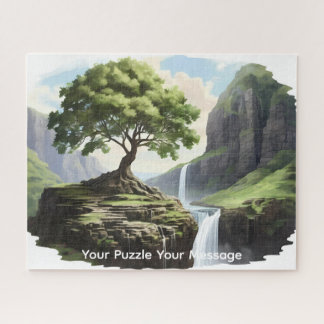 Beautiful neon glowing waterfall blossom tree  jigsaw puzzle