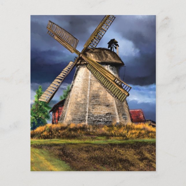 Beautiful Netherlands Windmill Landscape - Drawing Flyer (Front)