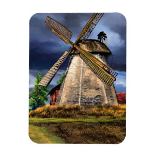Beautiful Netherlands Windmill Landscape - Drawing Magnet
