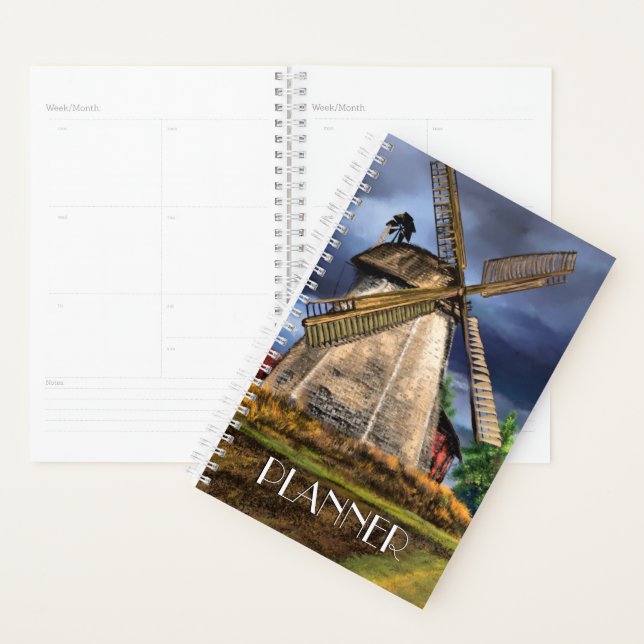 Beautiful Netherlands Windmill Landscape - Drawing Planner (Display)