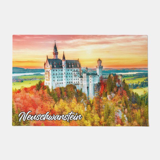 Beautiful Neuschwanstein Castle, Germany Doormat (Front)