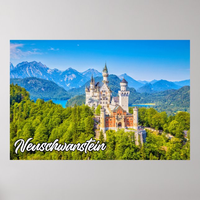 Beautiful Neuschwanstein Castle, Germany Poster (Front)