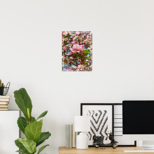 Beautiful new spring apple tree flowers poster