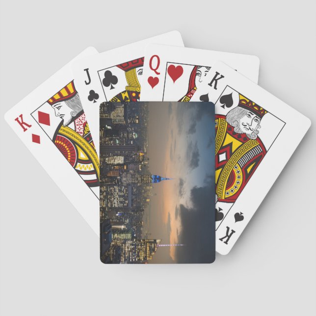 Beautiful New York Evening Skyline Playing Cards (Back)