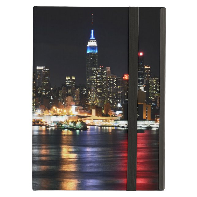 Beautiful New York Night Lights Reflecting River Cover For iPad Air (Front Closed)