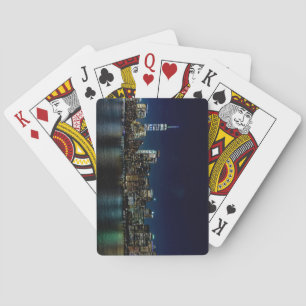 Beautiful New York Skyline at Night Playing Cards