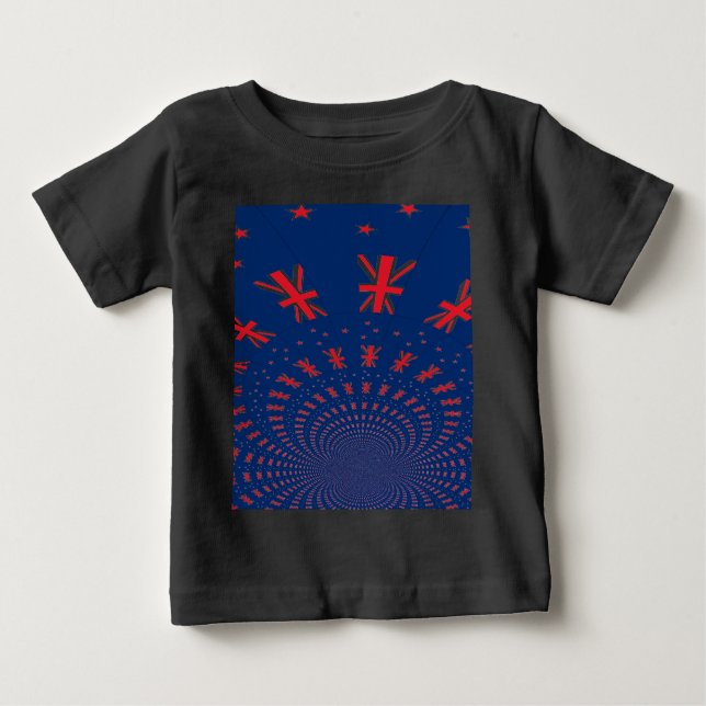 Beautiful New Zealand Flag Art Print Design Baby T-Shirt (Front)