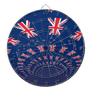 Beautiful New Zealand Flag Art Print Design Dartboard