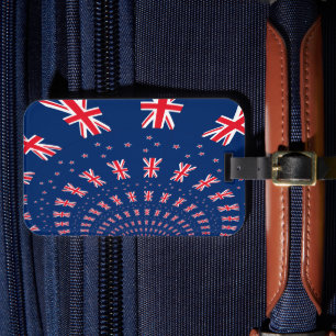 Beautiful New Zealand Flag Art Print Design Luggage Tag