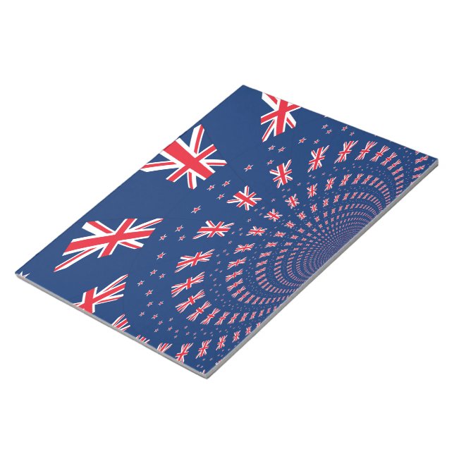 Beautiful New Zealand Flag Art Print Design Notepad (Angled)