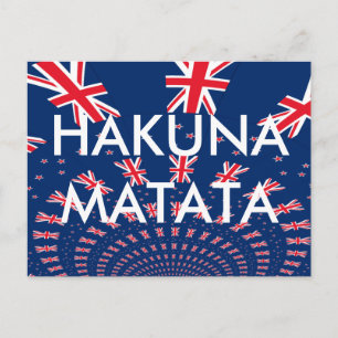 Beautiful New Zealand Flag Art Print Design Postcard