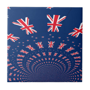 Beautiful New Zealand Flag Art Print Design Tile